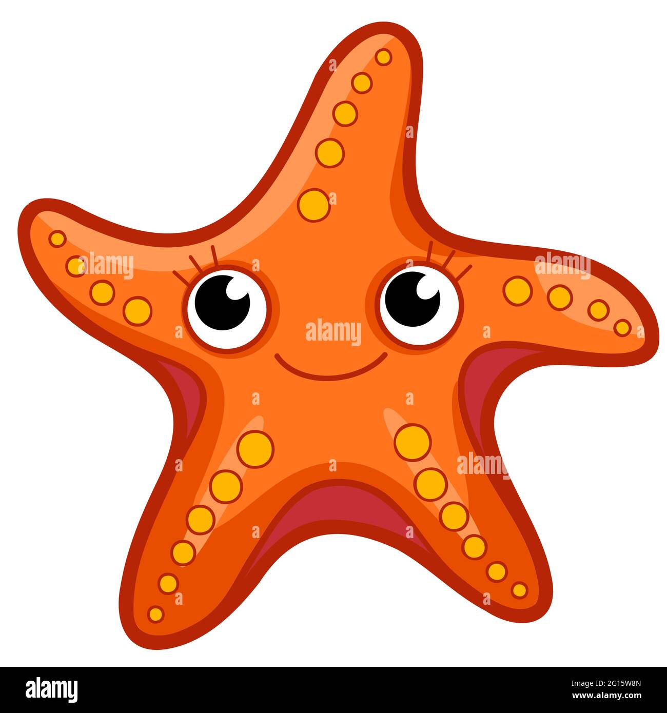 Cute starfish cartoon. Starfish clipart illustration Stock Photo