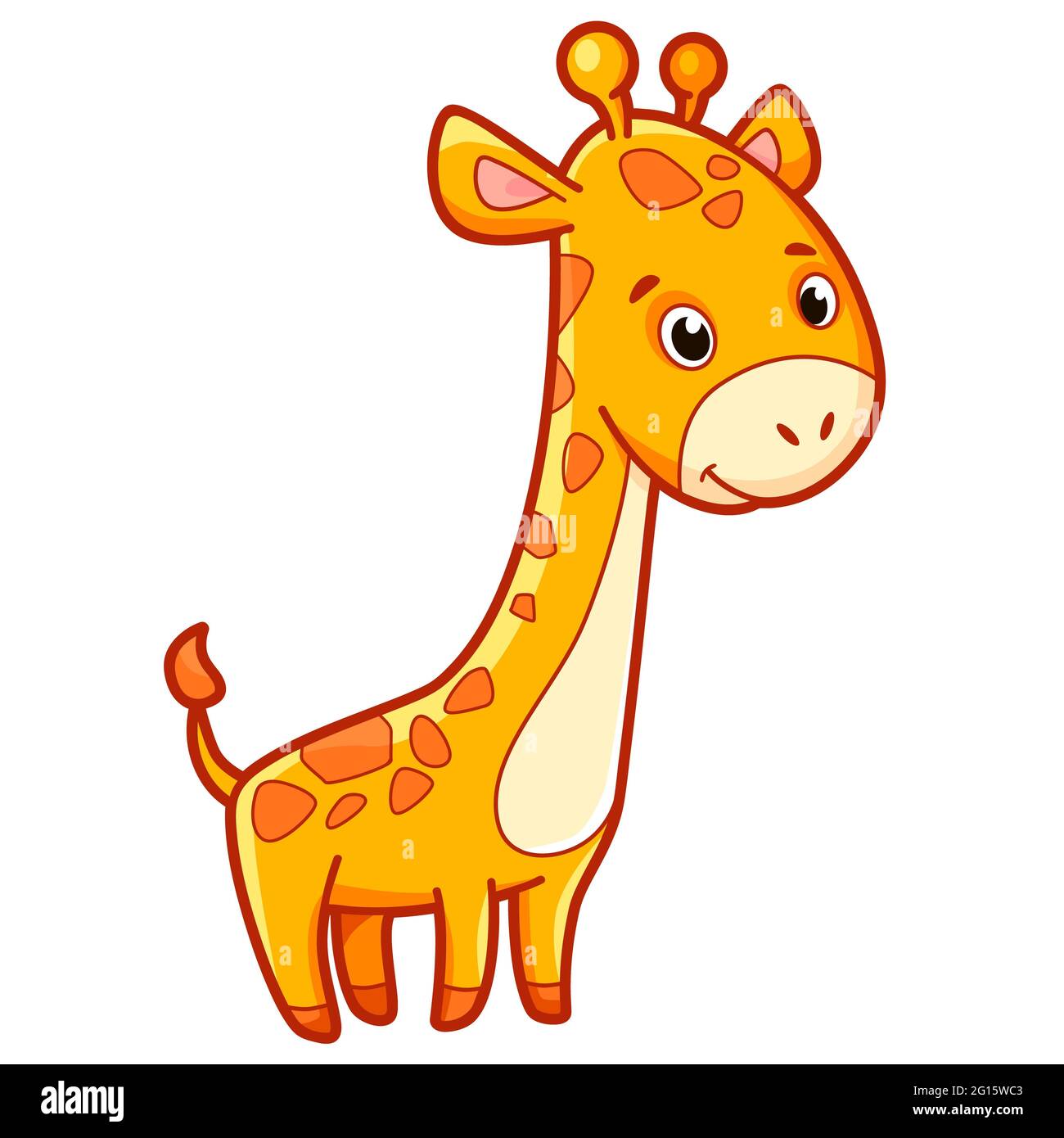 Cute giraffe cartoon. Giraffe clipart illustration Stock Photo - Alamy
