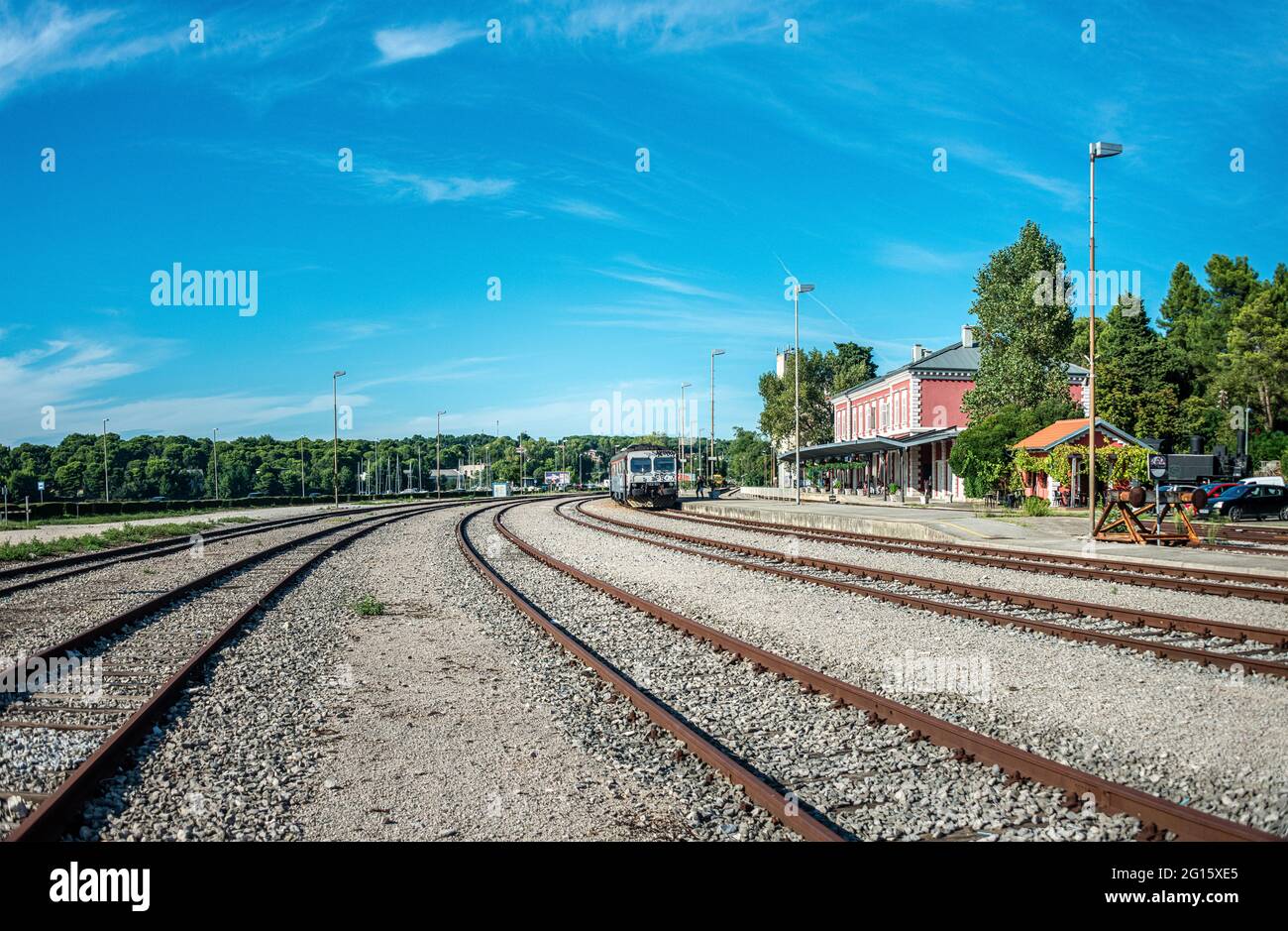 Train Station in Pula, Croatia Stock Photo