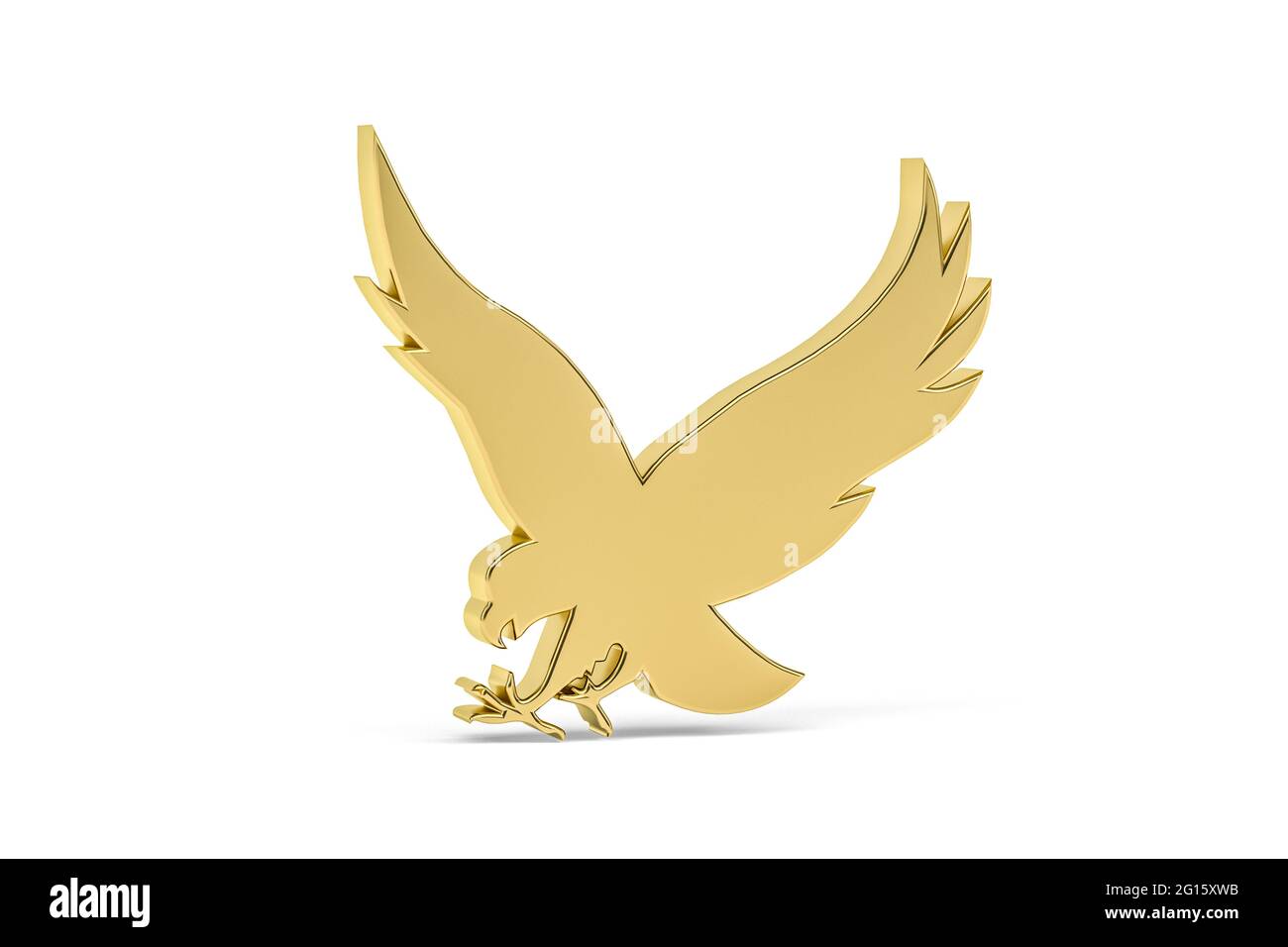 Golden 3d eagle icon isolated on white background - 3d render Stock Photo -  Alamy