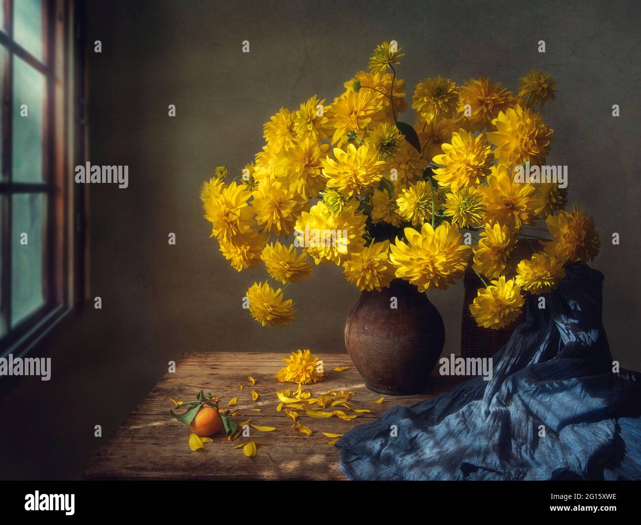Still life with bouquet of beautiful flowers Stock Photo - Alamy