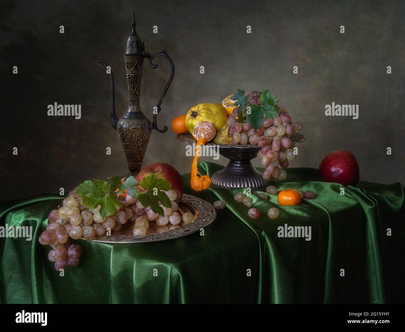 Still life with fruits and wine glass Stock Photo - Alamy