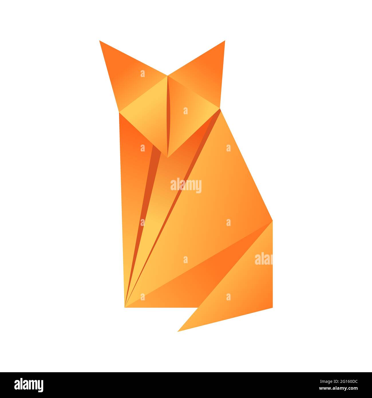 Paper origami shape fox. The Japanese art of folding paper figures is a hobby, needlework