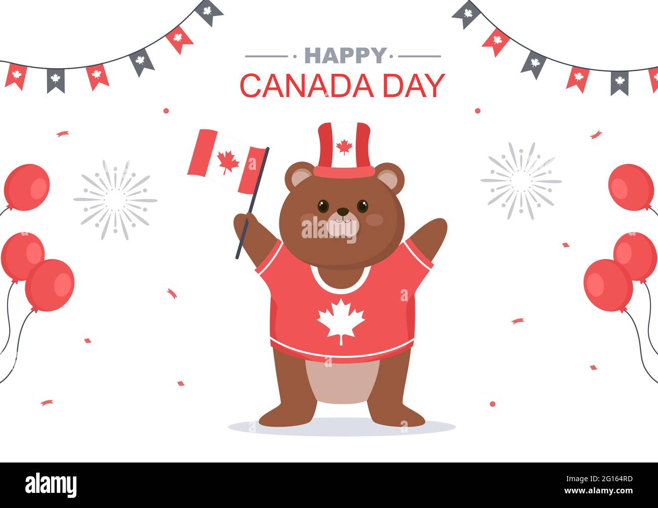 Happy Canada Day Celebration in 1st July Vector Illustration. Suitable ...