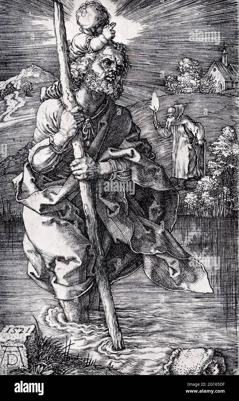 Albrecht Dürer -  Saint Christopher Facing Right 1521 Stock Photo