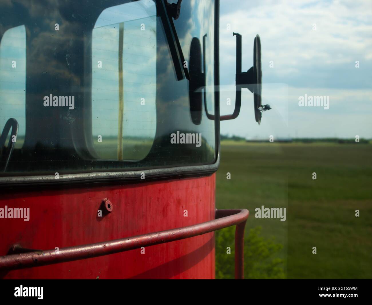 Train locomotive view Stock Photo