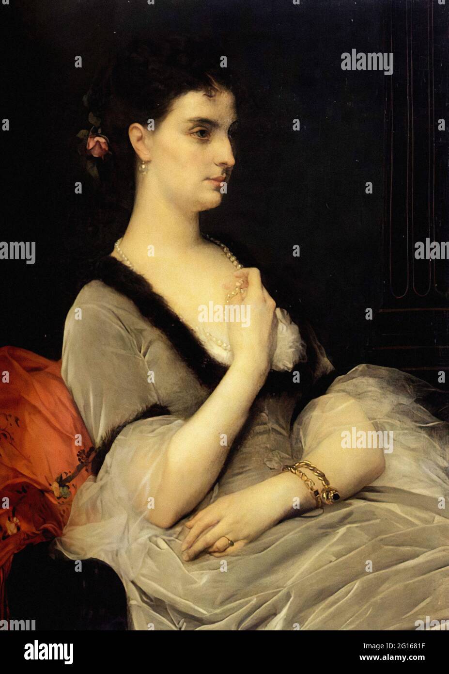 Alexandre Cabanel -  Portrait Countess Vorontov Dashkova 1873 Stock Photo