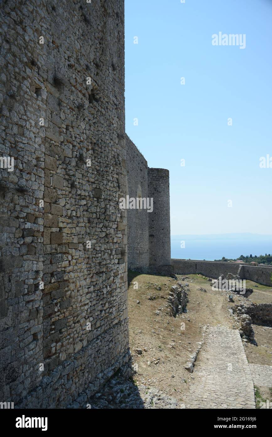 Chlemoutsi (also known as 'Clermont') castle at Kastro village, Municipality of Andravida-Kyllini. Stock Photo