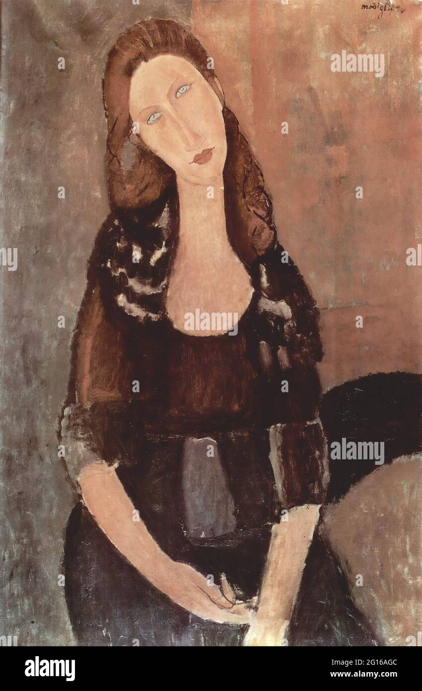 Amedeo Modigliani -  Portrait Jeanne Hebuterne 1918 Stock Photo
