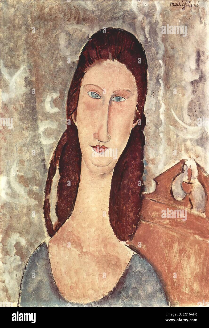 Amedeo Modigliani -  Portrait Jeanne Hebuterne 1919 Stock Photo