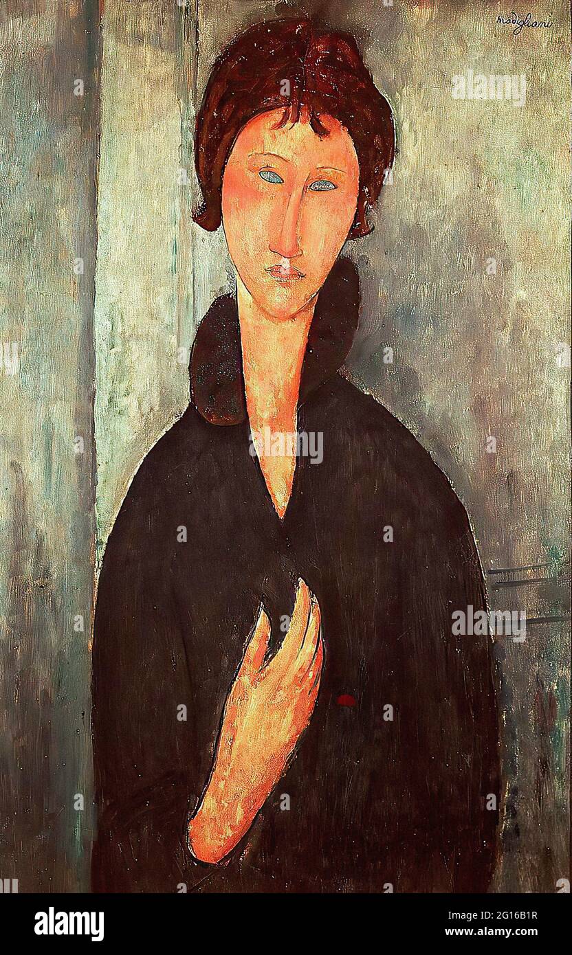 Modigliani woman with blue eyes hi-res stock photography and