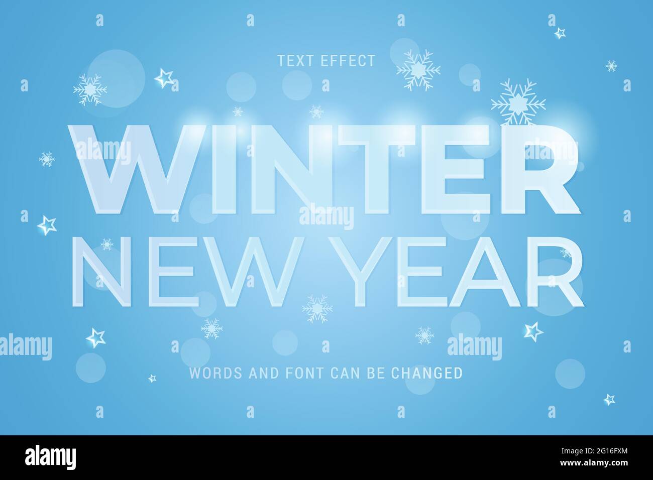 new year winter lettering text effect 100% editable vector image Stock Vector