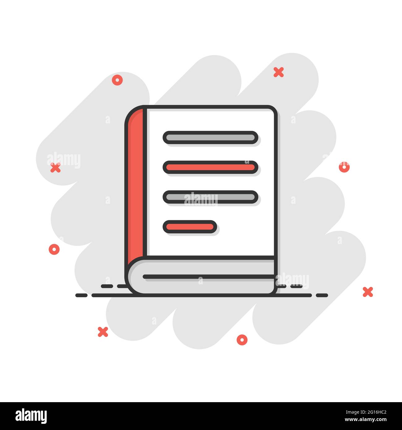 Document book icon in comic style. Paper sheet cartoon vector ...