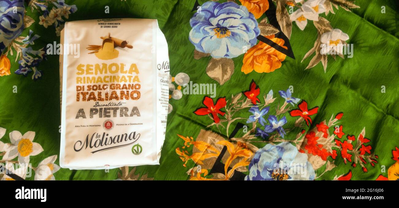 La Molisana Whole durum wheat semolina. Stock Photo