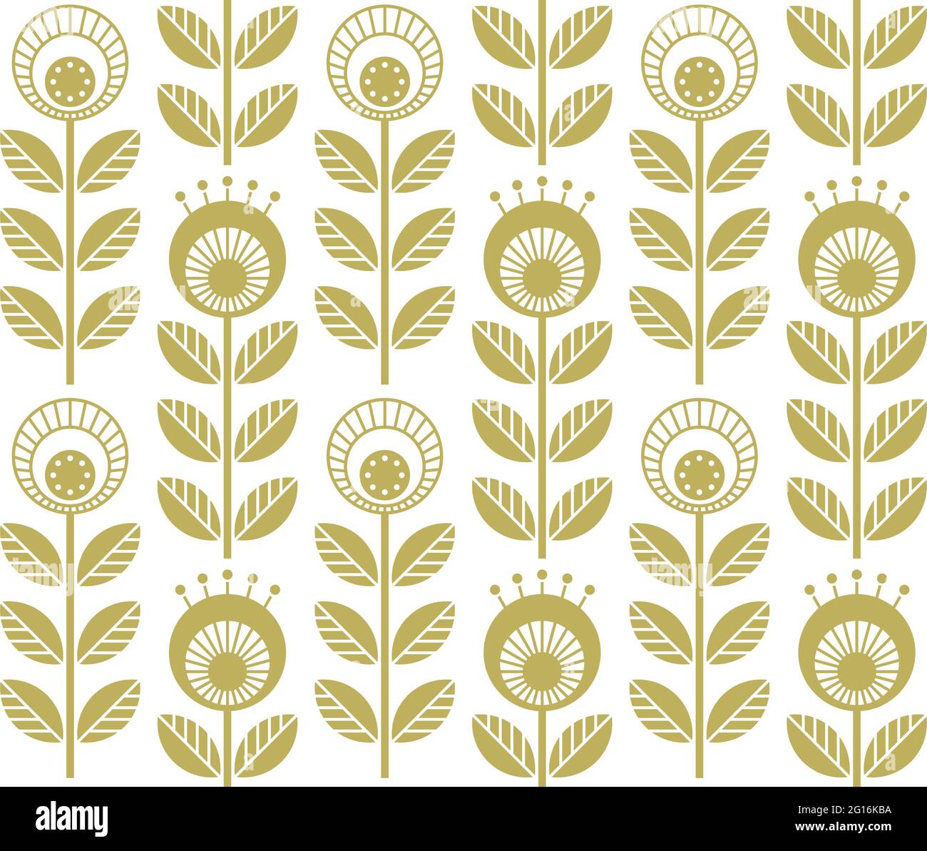 Scandinavian folk style flowers - seamless floral pattern based on ...