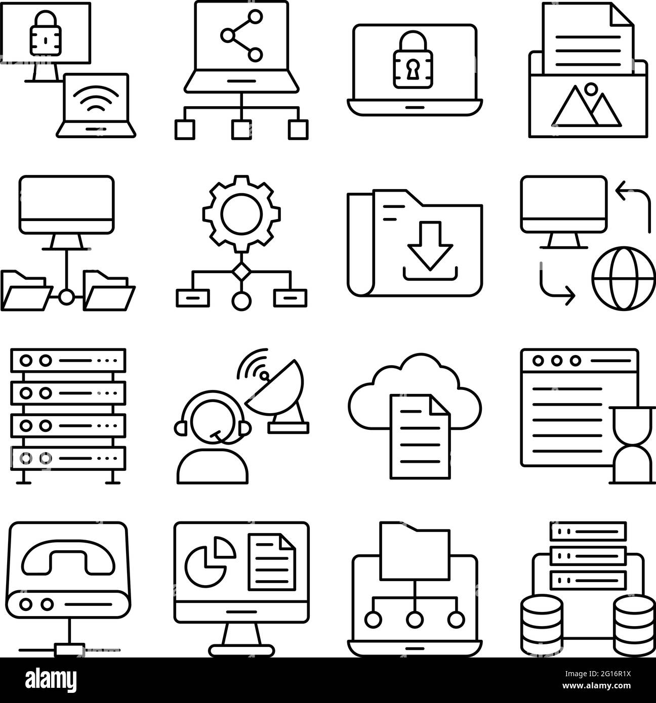 Pack of Hardware Linear Icons Stock Vector Image & Art - Alamy