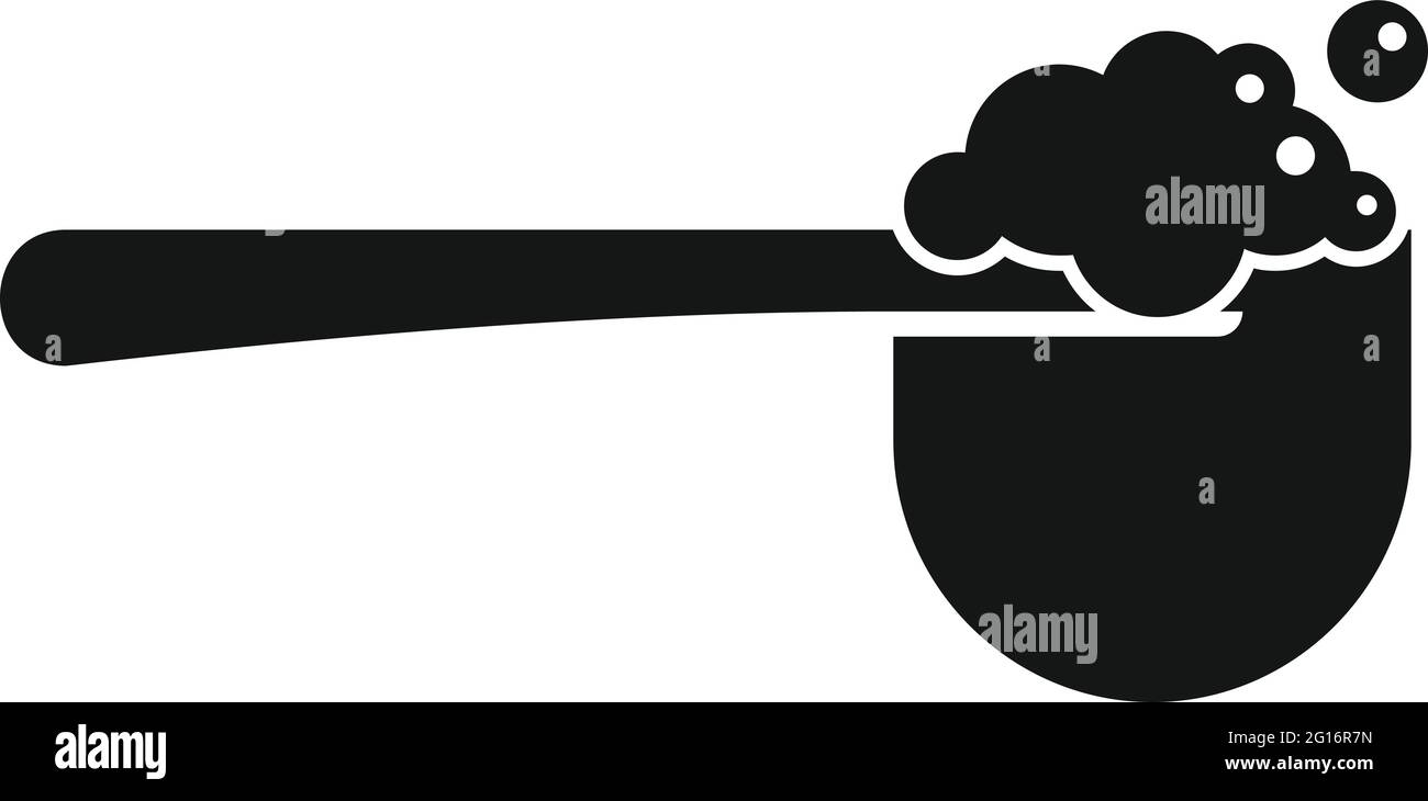 Softener plastic spoon icon, simple style Stock Vector