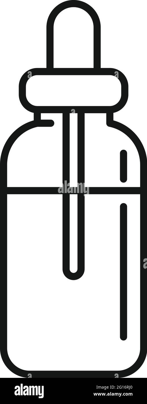 Essential oils herbal bottle icon, outline style Stock Vector