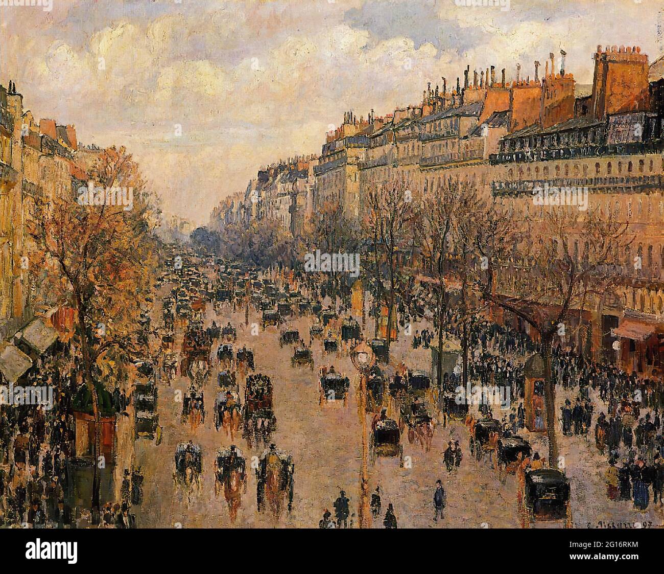Camille Pissarro -  Boulevard Montmartre Afternoon Sunlight 1897 Stock Photo