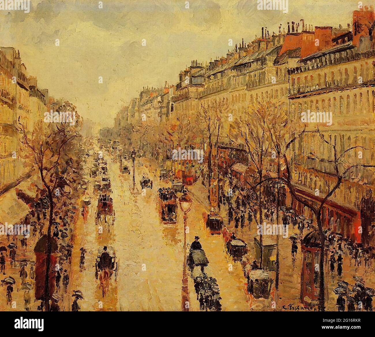 Camille Pissarro -  Boulevard Montmartre Afternoon Rain 1897 Stock Photo