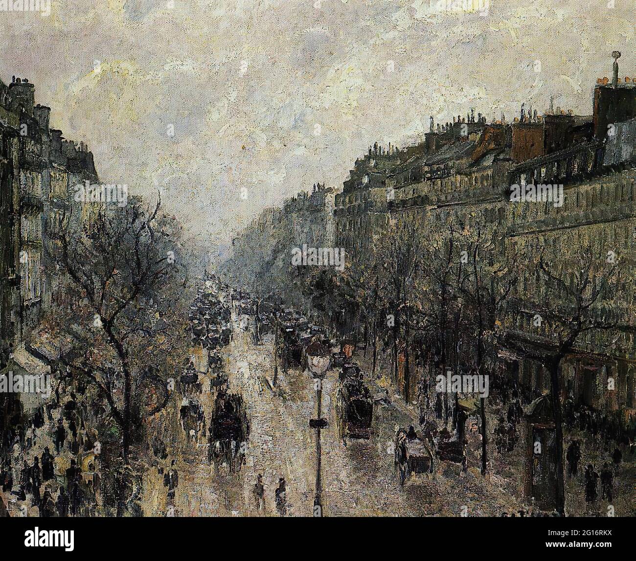 Camille Pissarro -  Boulevard Montmartre Foggy Morning 1897 Stock Photo