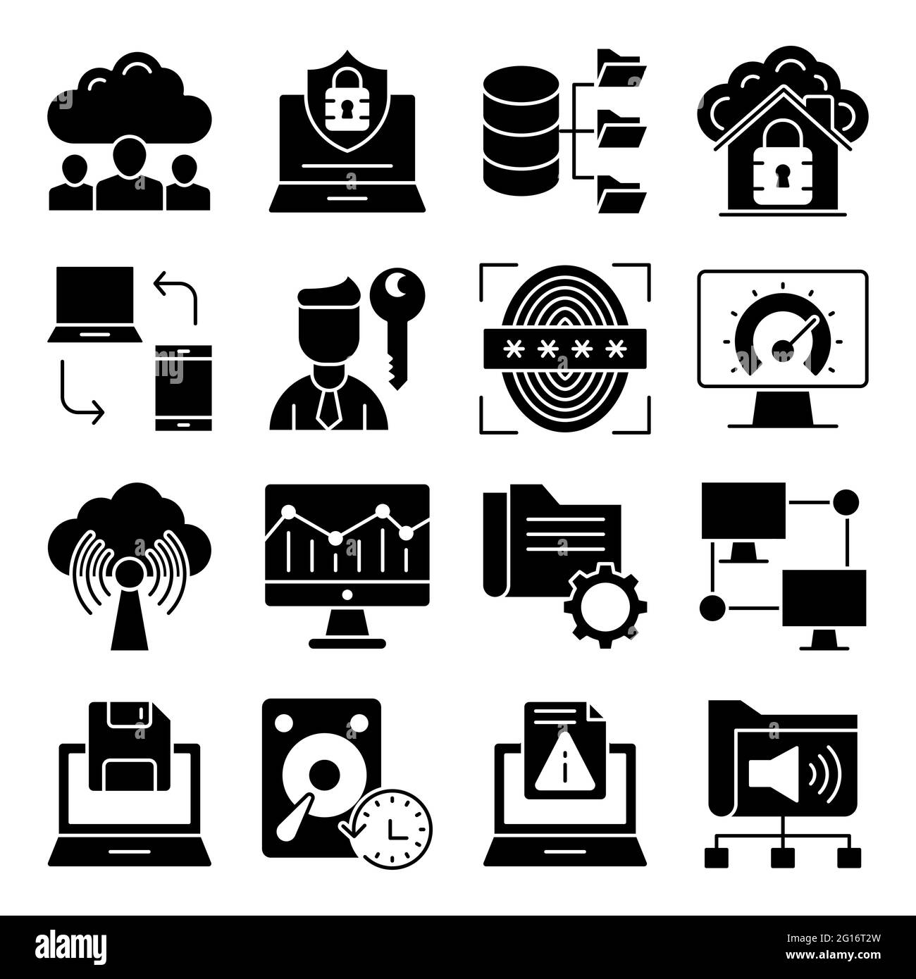 Pack of Computer and Network Solid Icons Stock Vector Image & Art - Alamy