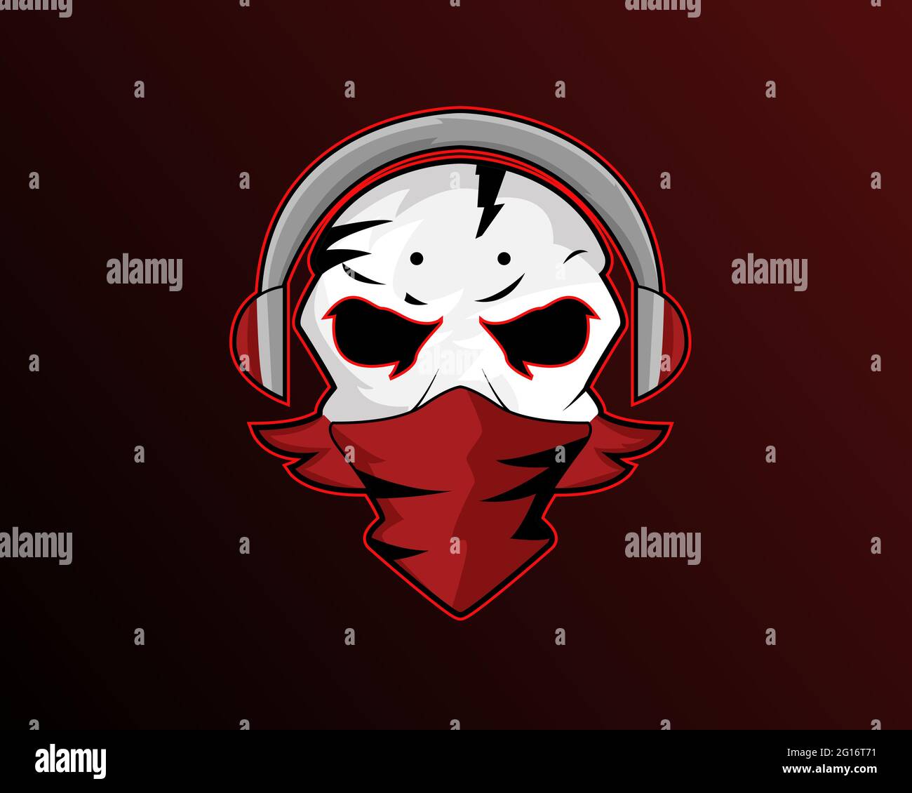 Illustration vector design of skull esport logo template for your ...