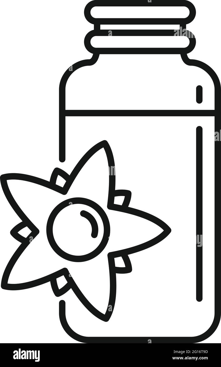 Essential oils flower pot icon, outline style Stock Vector