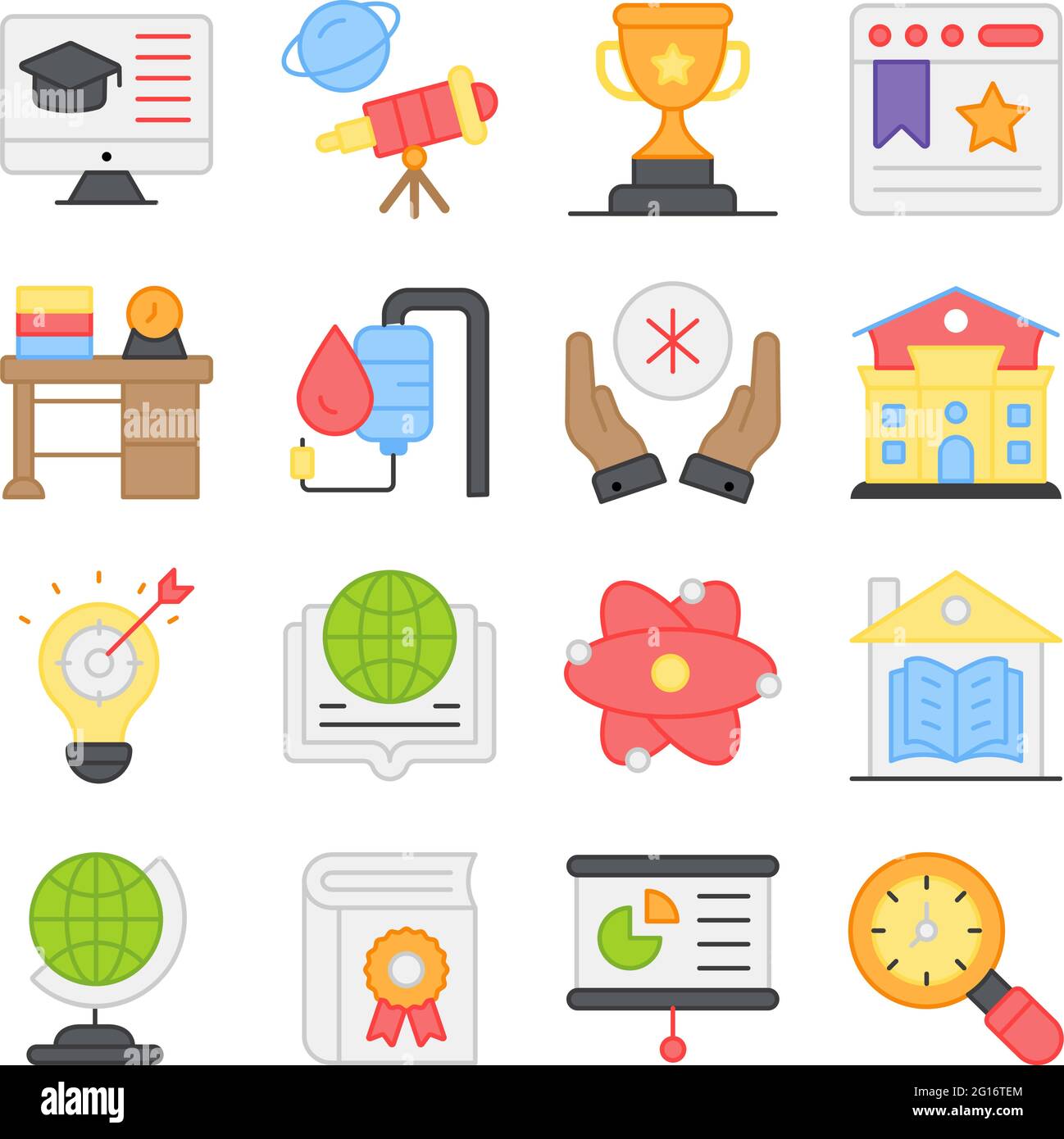 Pack of Online Education Flat Icons Stock Vector Image & Art - Alamy