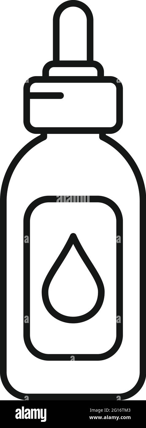 Essential oils bio dropper icon, outline style Stock Vector
