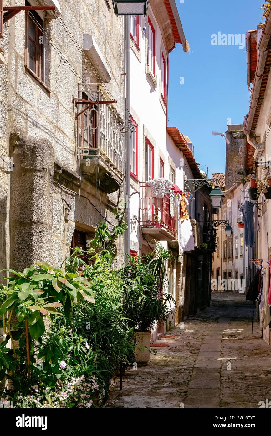 Small Narrow Alley with Traditional Houses in Old Town - Viana do ...