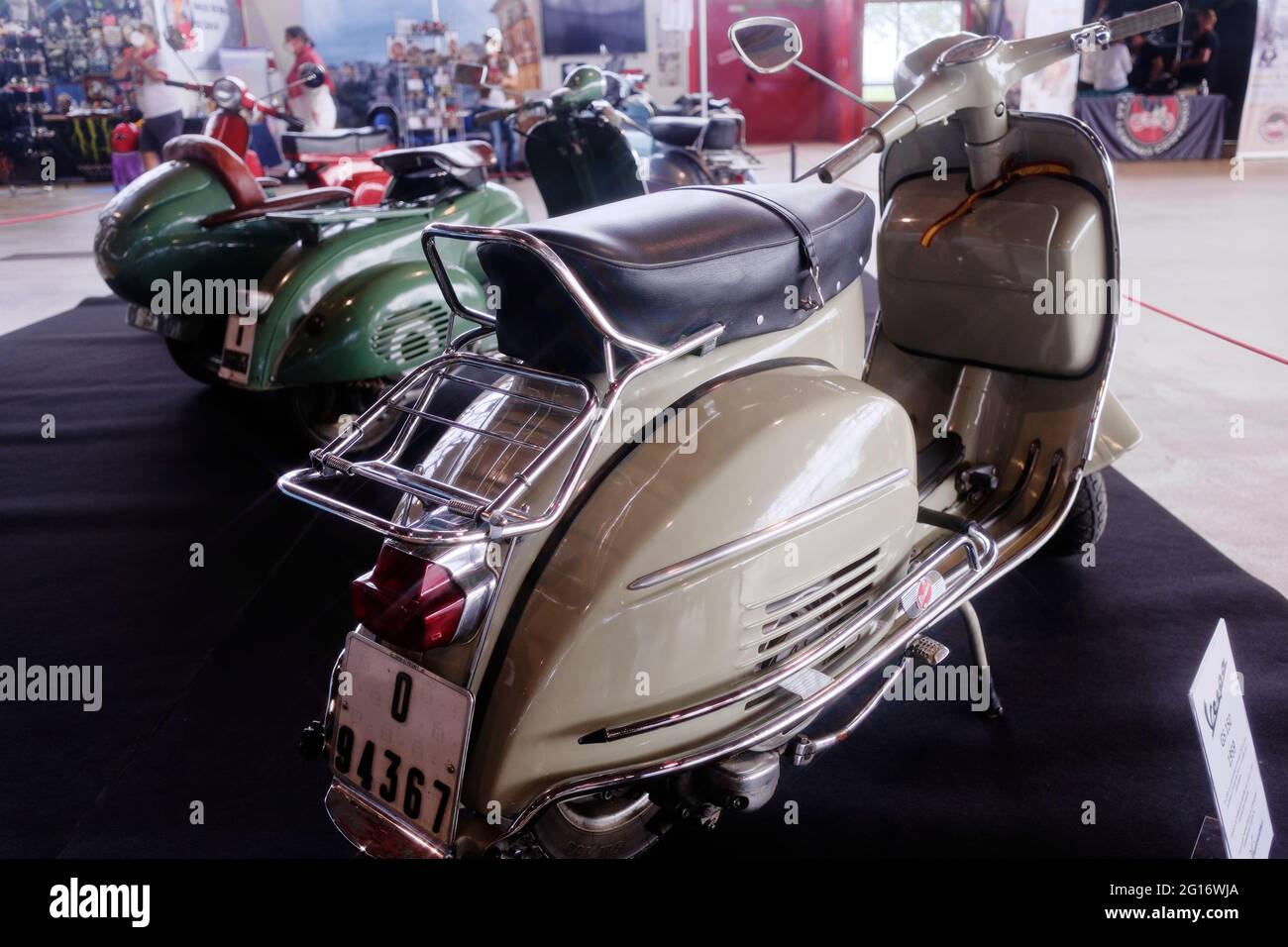 Madrid, Spain. 05th June, 2021. Motorama, Motorcycle Trade Show. 75 years of Vespa motorcycles. Model GS 150, year 1959. Glass Pavilion - Casa de Campo Fairgrounds, Madrid, Spain. Credit: EnriquePSans/Alamy Live News Stock Photo