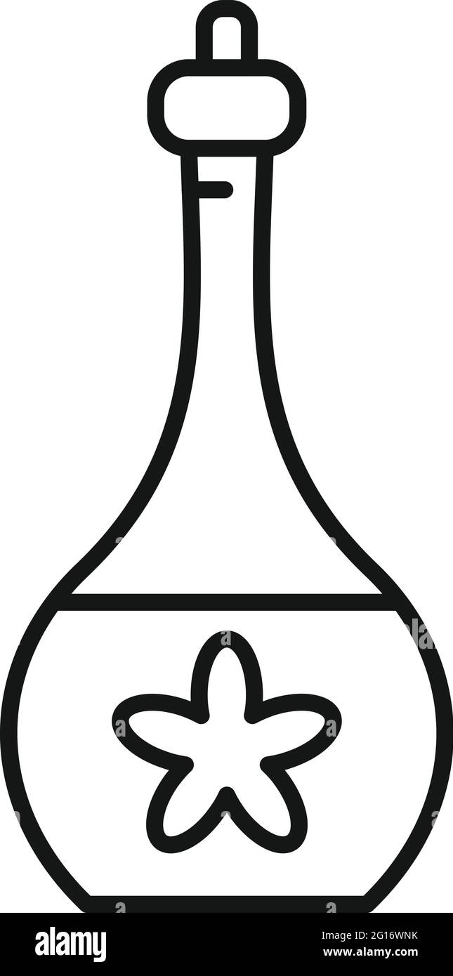 Essential oils flask icon, outline style Stock Vector