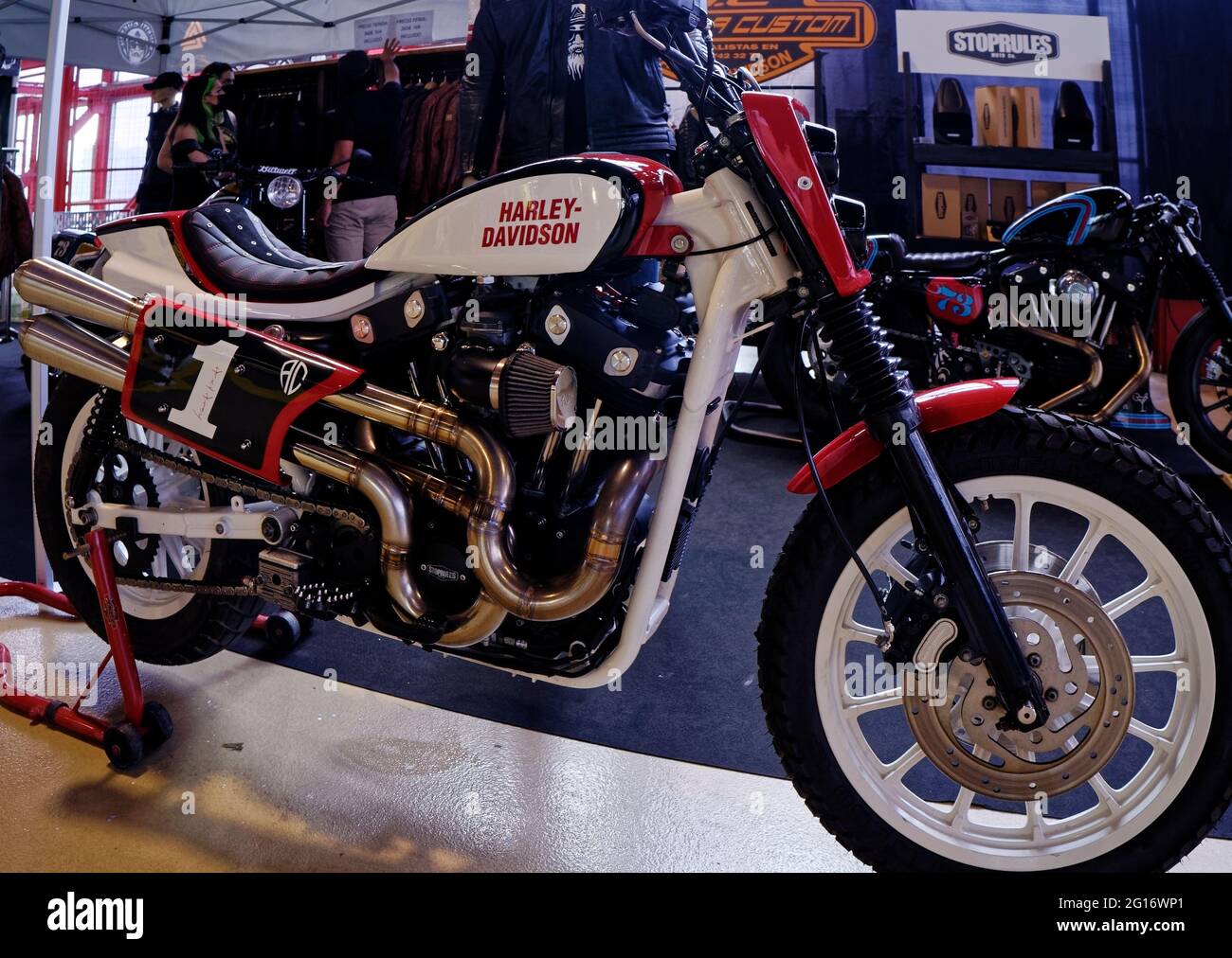 Madrid, Spain. 05Th June, 2021. Motorama, Motorcycle Trade Show. Custom Motorbike By Spanish Calella Custom. Glass Pavilion - Casa De Campo Fairgrounds, Madrid, Spain. Credit: Enriquepsans/Alamy Live News Stock Photo - Alamy