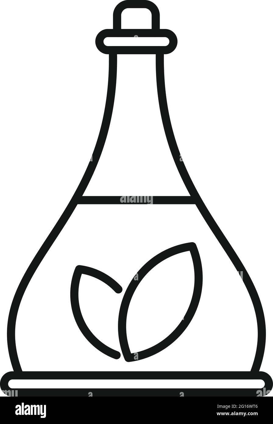 Essential oils eco flask icon, outline style Stock Vector