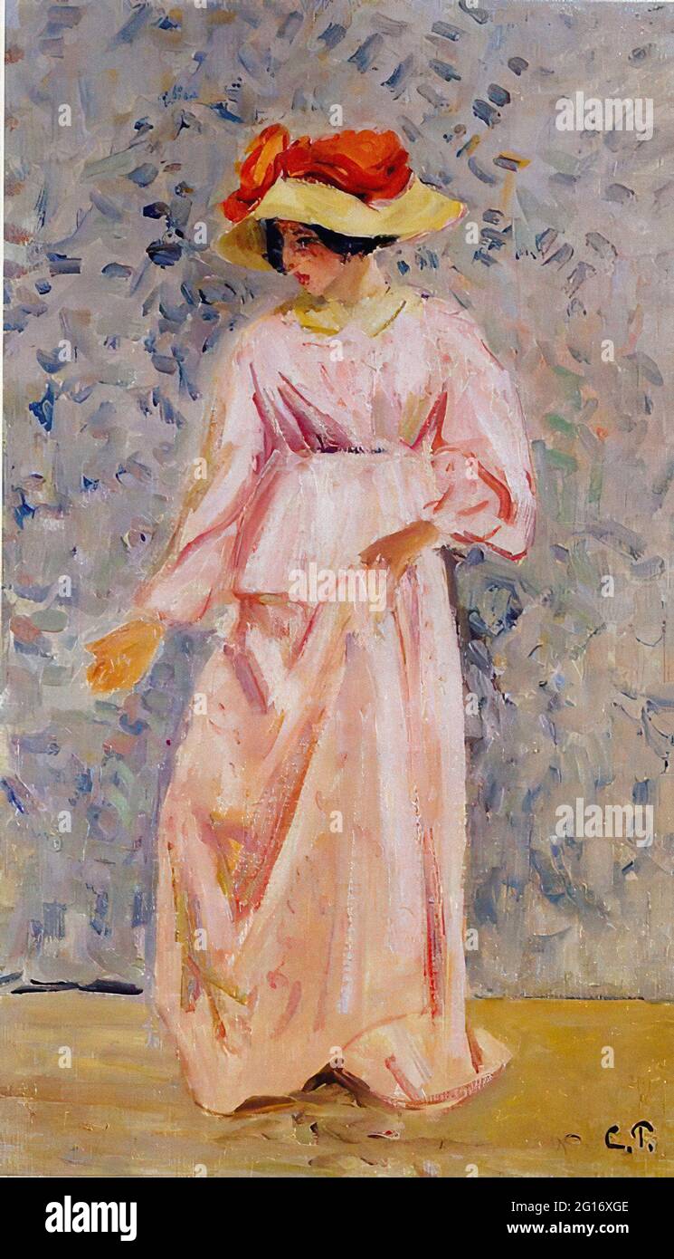 Camille Pissarro - Portrait Jeanne Pink Robe C 1897 Stock Photo - Alamy