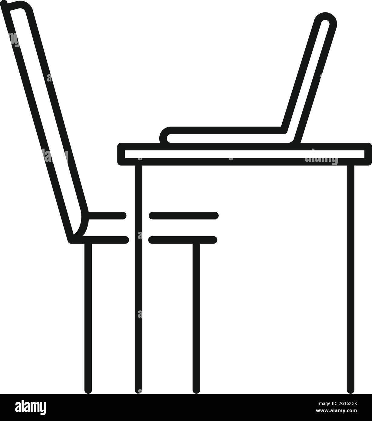 Home office laptop work icon, outline style Stock Vector Image & Art ...