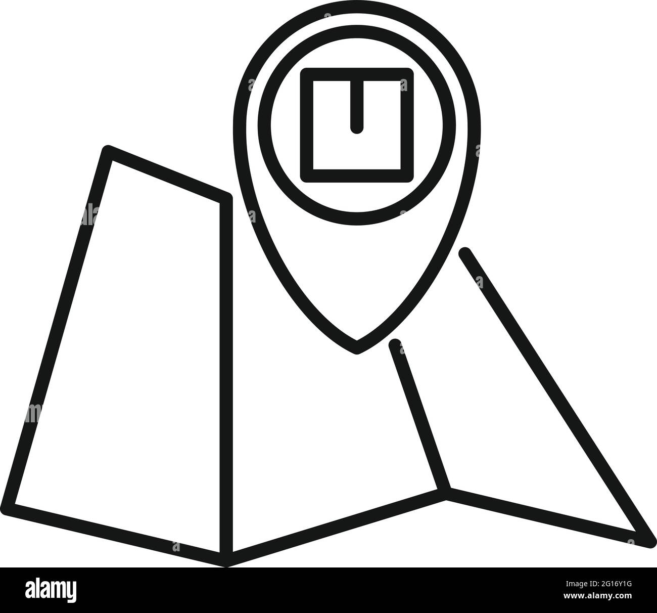 Home delivery map icon, outline style Stock Vector