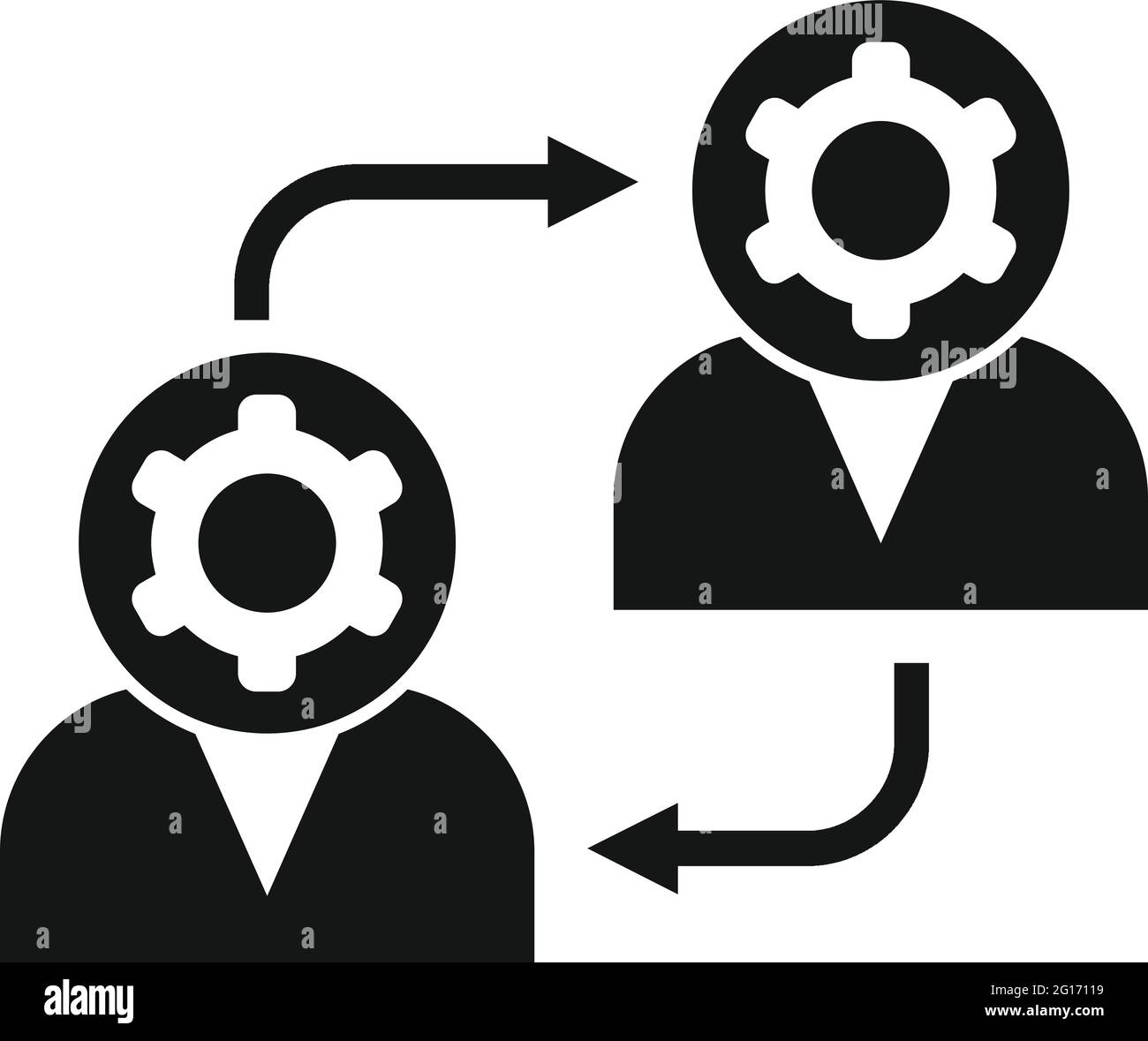 Outsource exchange icon, simple style Stock Vector