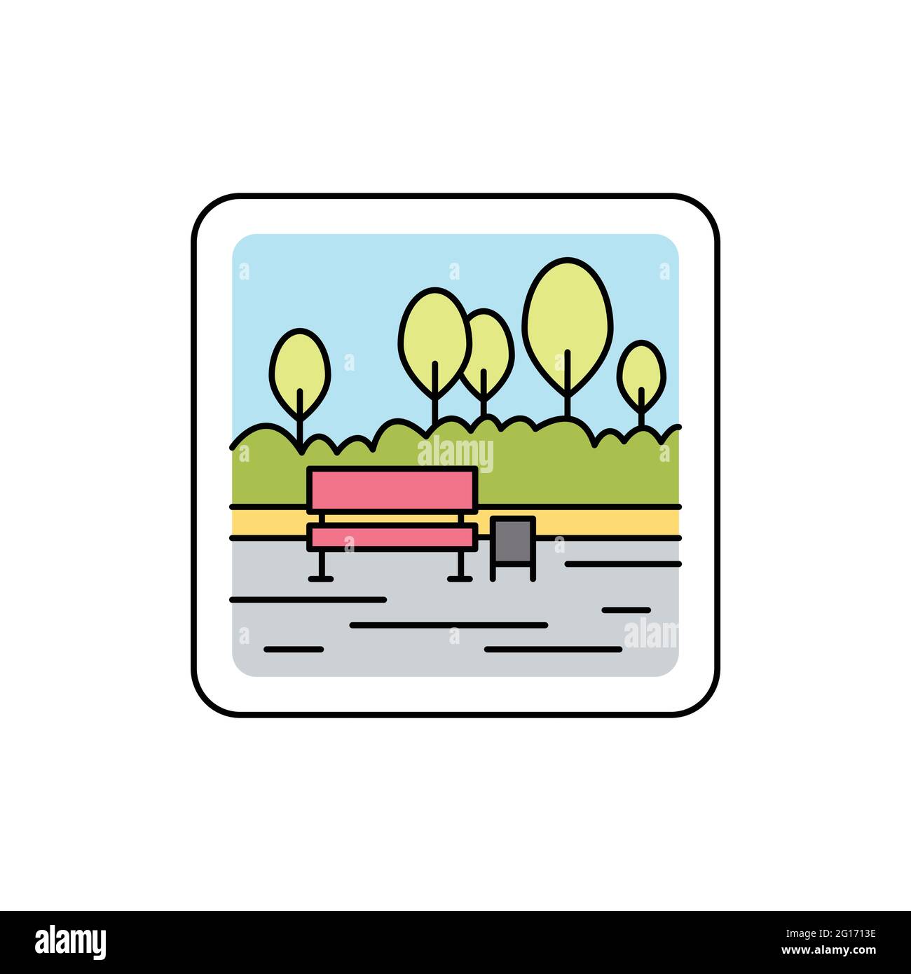 Park color line icon. Isolated vector element. Outline pictogram for ...