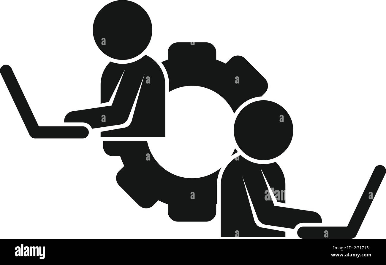 Outsource it boys icon, simple style Stock Vector