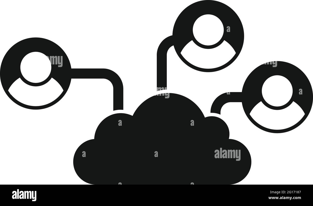 Outsource cloud elements icon, simple style Stock Vector