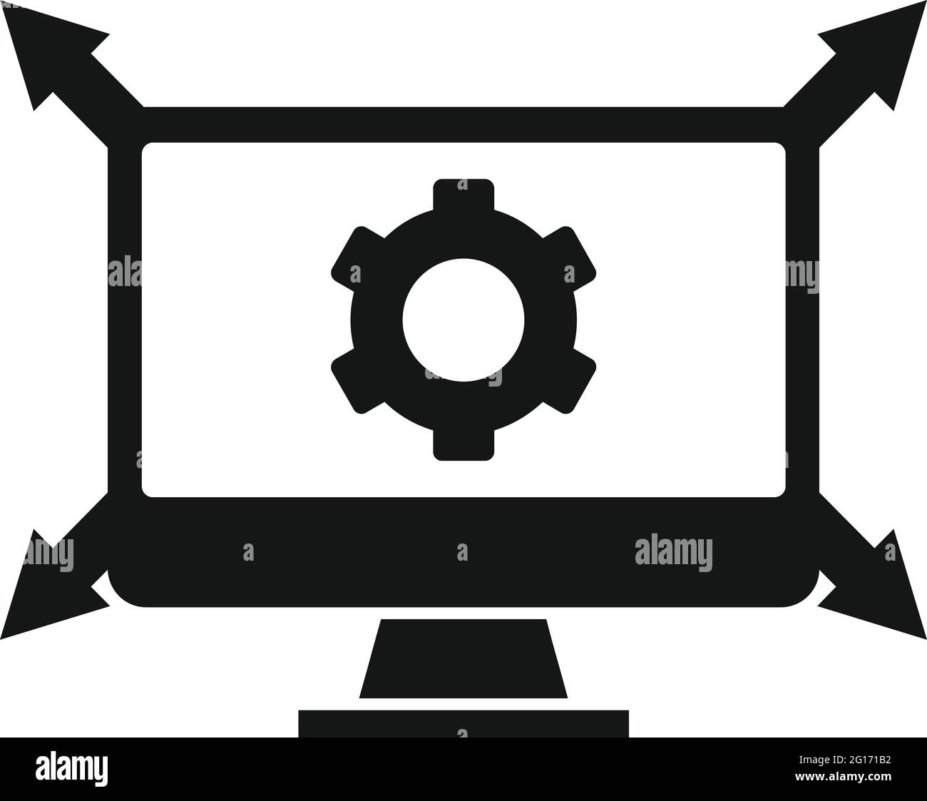 Outsource monitor icon, simple style Stock Vector