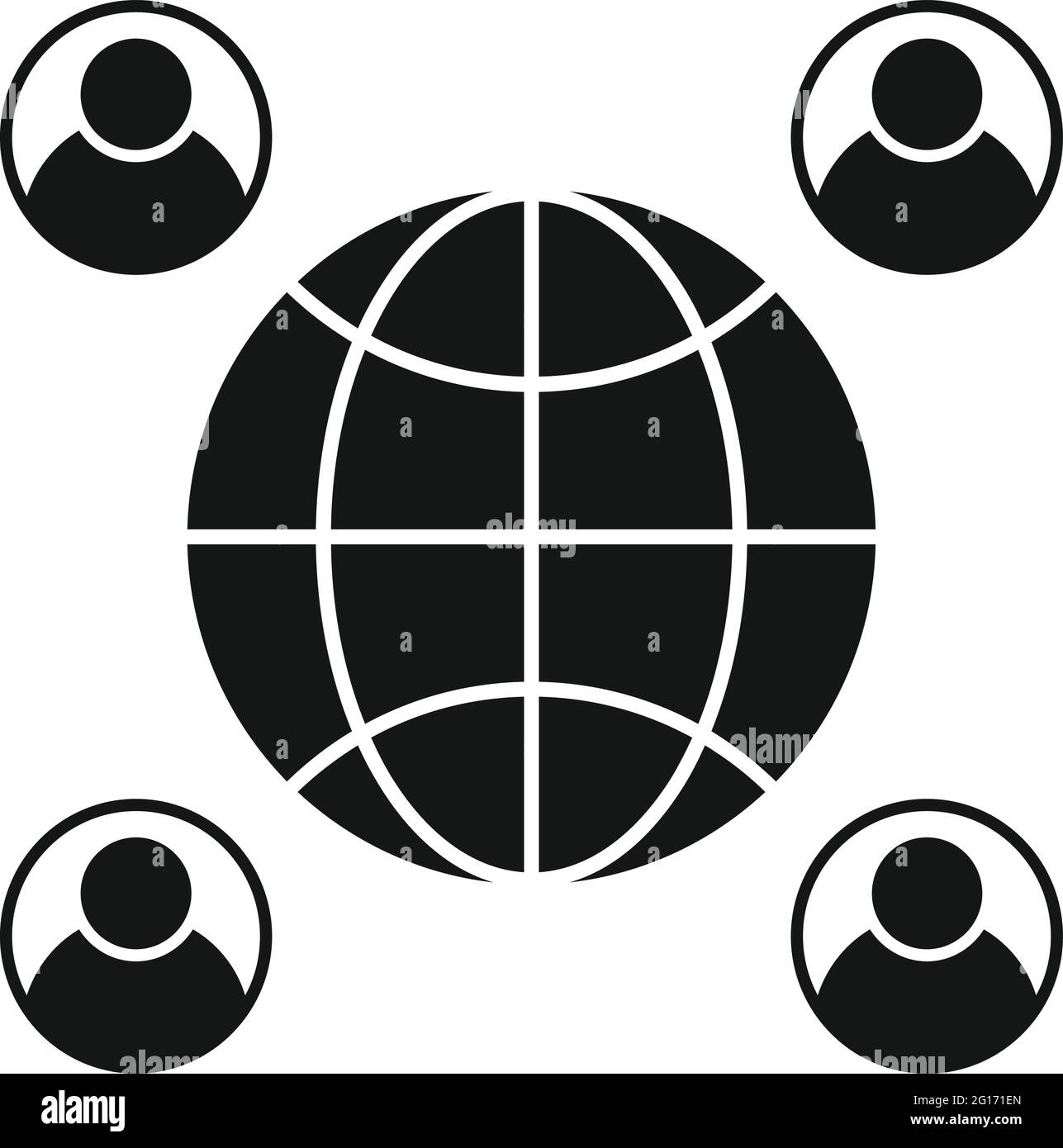Outsource global freelancer icon, simple style Stock Vector