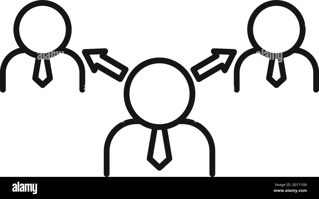 Outsource business icon, outline style Stock Vector