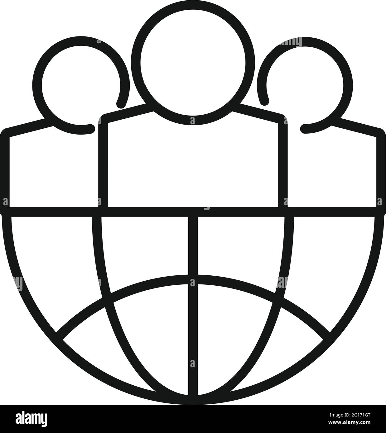 Outsource global group icon, outline style Stock Vector