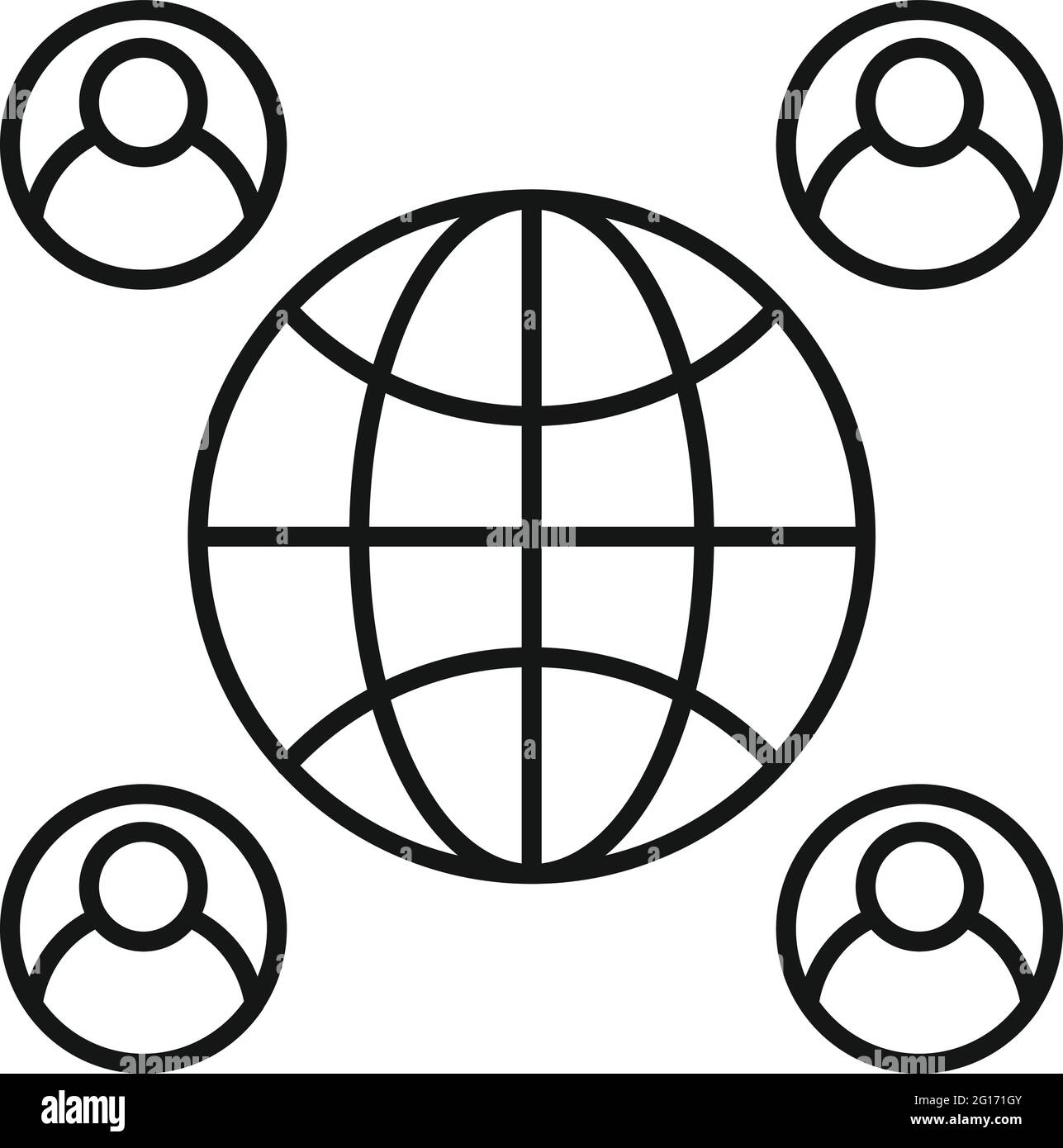Outsource global freelancer icon, outline style Stock Vector