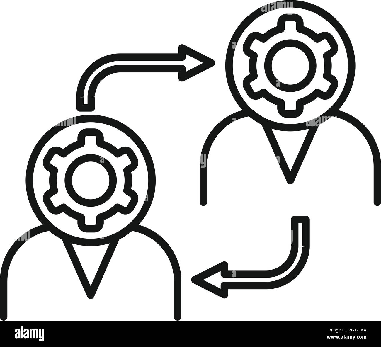 Outsource exchange icon, outline style Stock Vector
