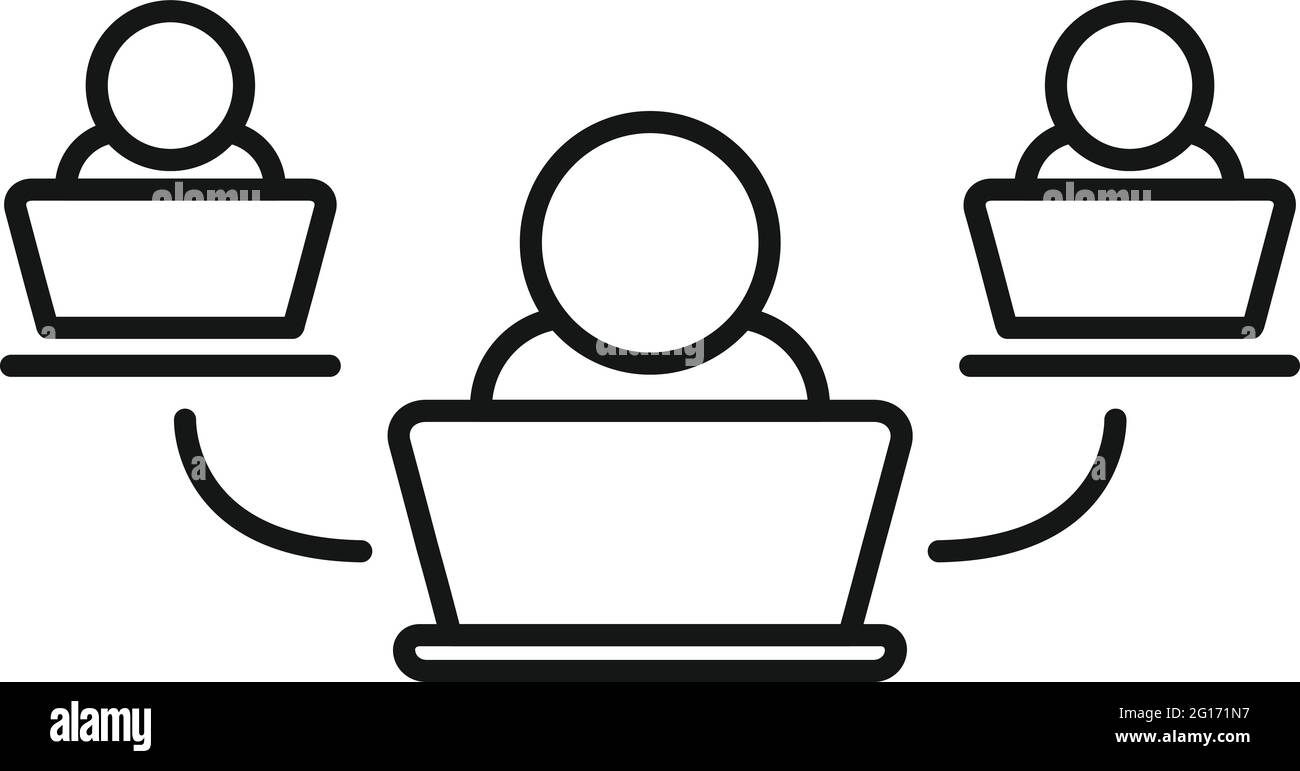 Outsource group icon, outline style Stock Vector