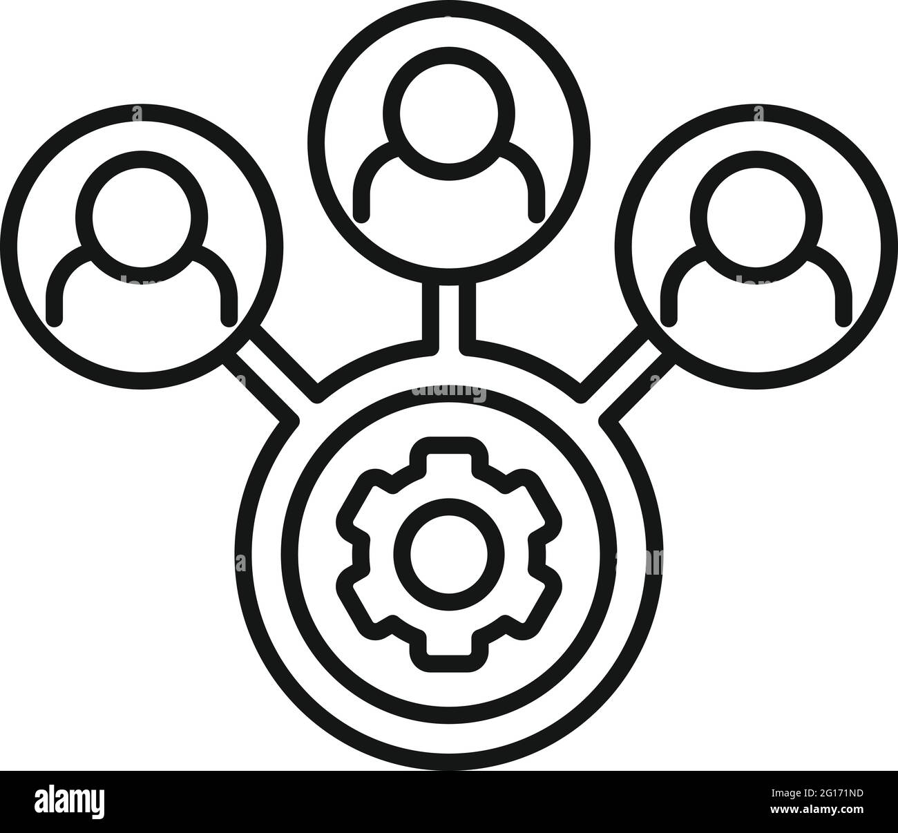 Outsource icon, outline style Stock Vector